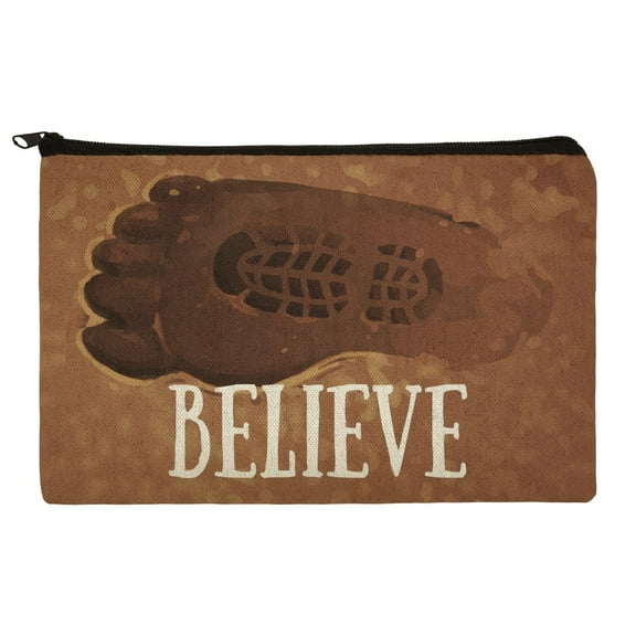 Bigfoot Sasquatch Believe Foot Print Makeup Cosmetic Bag Organizer Pouch