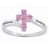 Personalized Family Jewelry Devotion Cross Ring available in Sterling Silver, Yellow and White Gold