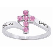 Personalized Family Jewelry Devotion Cross Ring available in Sterling Silver, Yellow and White Gold