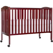 Angle View: Dream On Me 2-in-1 Folding Full-Size Crib Cherry