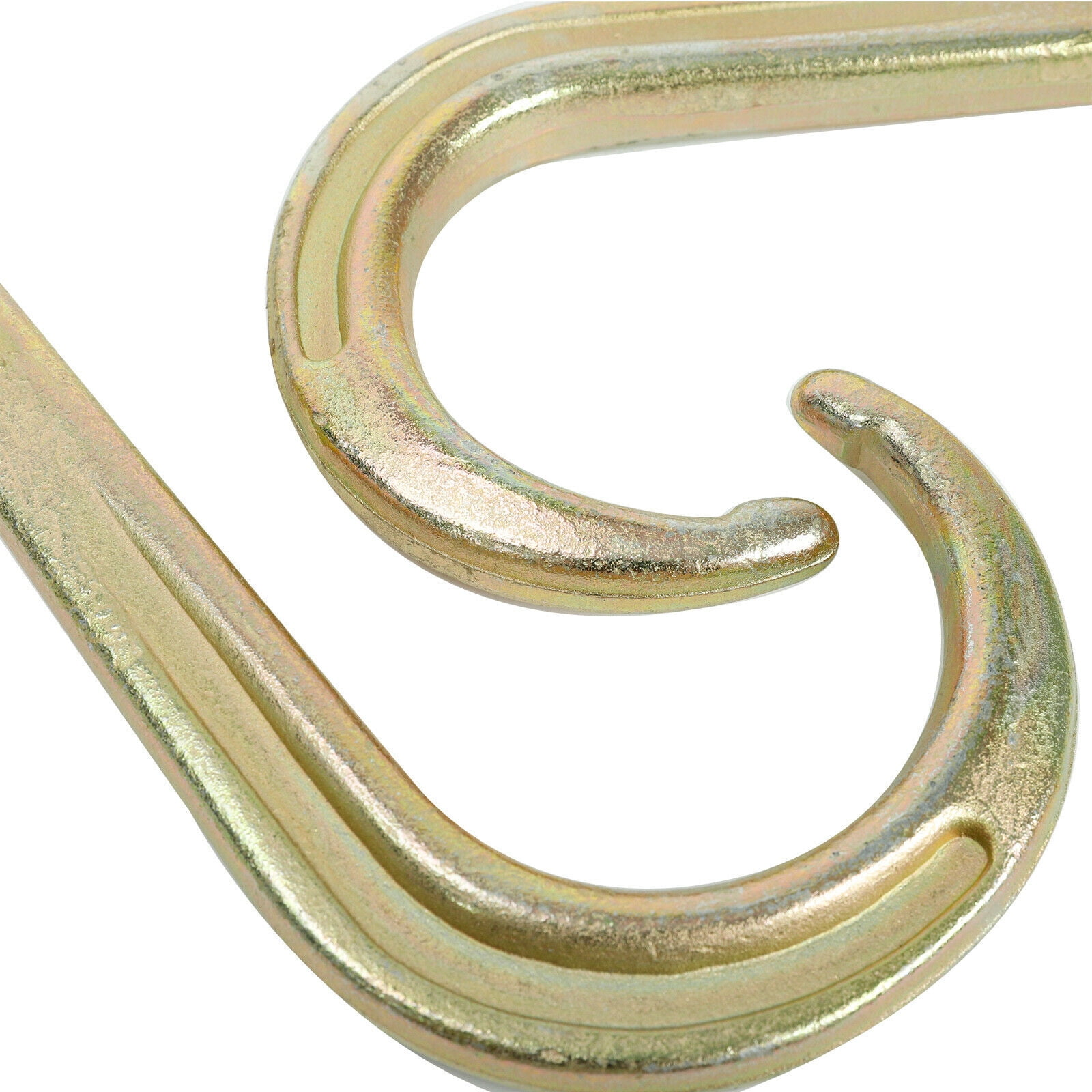 15" J Hook w/ Chain Link G70 Steel Tow Axle Strap Wrecker Roll Back Clevis 2PCS