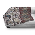 thumbnail image 3 of Orient Soft Flannel Fleece Throw Blanket, Ornamental Floral Pattern and Border Traditional Middle Eastern Artwork, Cozy Plush for Indoor and Outdoor Use, 50" x 60", Petrol Blue Burgundy, by Ambesonne, 3 of 6