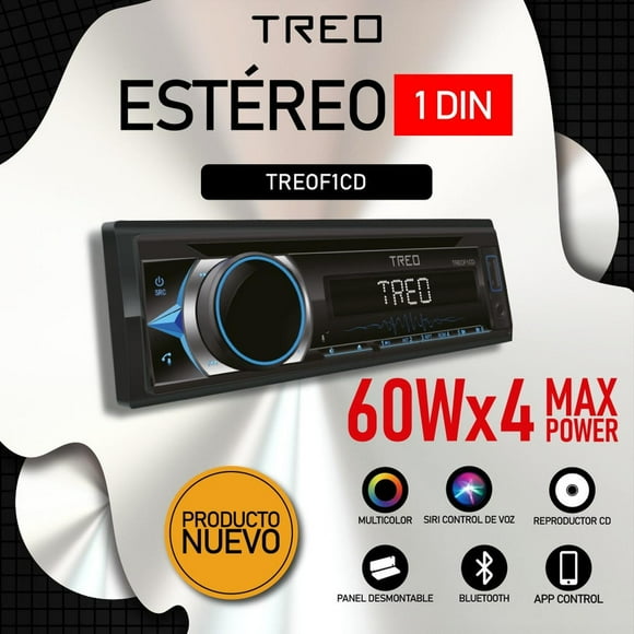 Estéreo 1 DIN Desmontable Treo TREOF1CD CD BT Android iOS