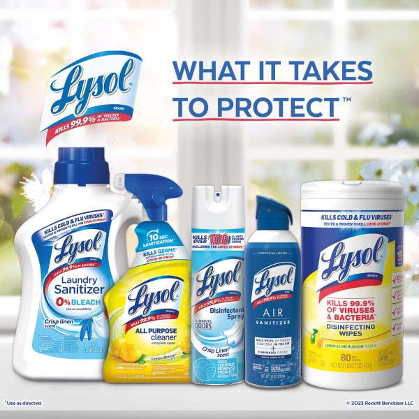 Lysol Disinfectant Spray for Sanitizing Antibacterial Disinfecting, Crisp Linen, 12.5 fl oz