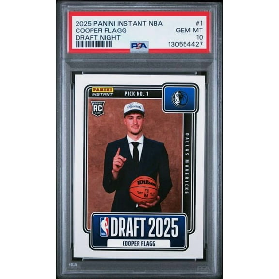 Cooper Flagg 2025 Panini Instant Draft Night 1st Pick Rookie Card #1 PSA 10 Gem Mint