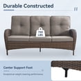 thumbnail image 5 of Giantfurnni Outdoor Patio Furniture Wicker 3 Seater Sofa Rattan Deep Seat Couch with Removable Cushion for Balcony, Deck, Backyard, 5 of 7