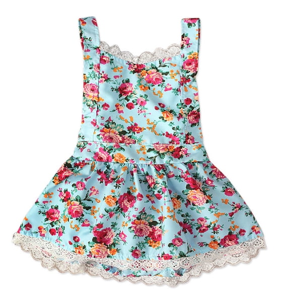 EnJoCho toddler Party Dress Baby Girls Backless Lacing Floral Print Romper Dress Sundress Children Cute Girls Stylish Birthday Dresses Summer Casual Mesh Dress