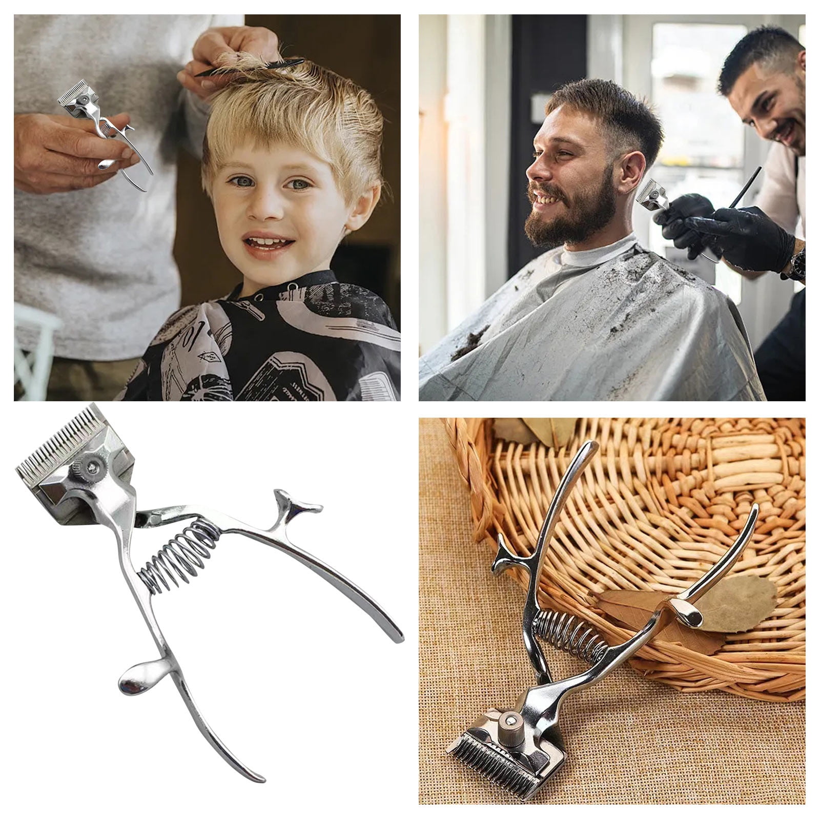 Barber Tools Hand Hair Clippers Manual Metal Portable Trimmer Cutter