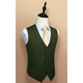 thumbnail image 3 of HISDERN Men's Suit Vest Business Formal Dress Waistcoat Vest with 3 Pockets for Suit or Tuxedo Green, 3 of 7
