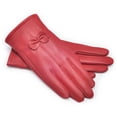 thumbnail image 2 of Sonducket 1 par de guantes de cuero para mujer, manopla cálida de terciopelo para exteriores, calentador de manos portátil para clima frío, guantes y mitones Rojo, 2 of 6