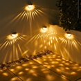 thumbnail image 1 of Lámpara de valla semicircular solar de 6 LED, luz exterior y luz de noche con sombra, lámpara de pared en blanco y negro, lámpara de escalera con forma de gota de agua, 1 of 4