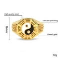 thumbnail image 2 of PAURO Mens Stainless Steel Ring Tai Chi Yin Yang Balance Ring Taoism Zen Spirit Talisman Signet Band Gold Size 12, 2 of 5