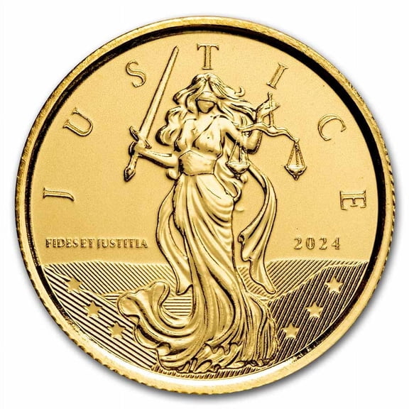 2024 Gibraltar 1/10 oz Gold Lady Justice BU