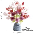thumbnail image 2 of Fake Hydrangea with Eucalyptus Bouquet Silk Cloth Flower Bunch Artificial Chrysanthemum Ball Faux Silk Mums Flowers for Wedding Bathroom Porch Garden Decor,Purple,Topboutique (Vase NOT Including), 2 of 5