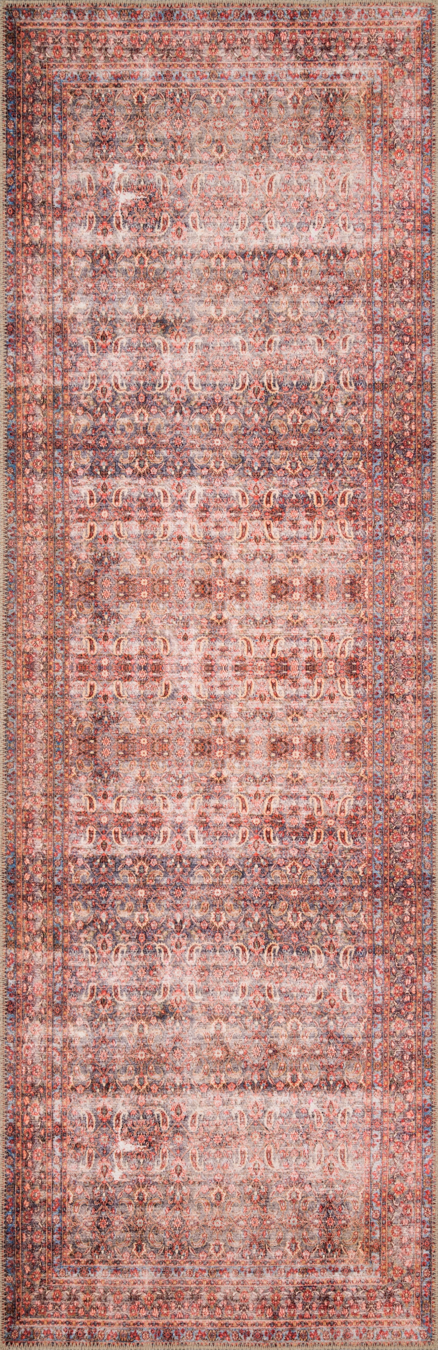 Loloi Loren Collection LQ-05 Eggplant / Crimson Oriental Area Rug 7'-6" x 9'-6"