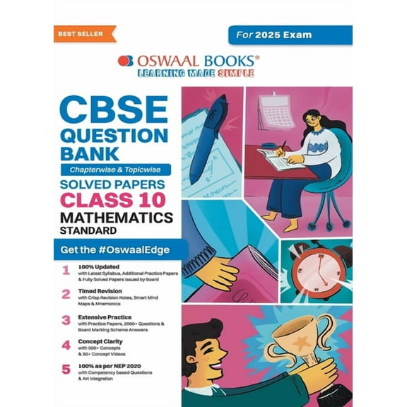 Oswaal CBSE Question Bank Class 10 Mathematics (Standard), Chapterwise and Topicwise Solved Papers For Board Exams 2025, (Paperback)