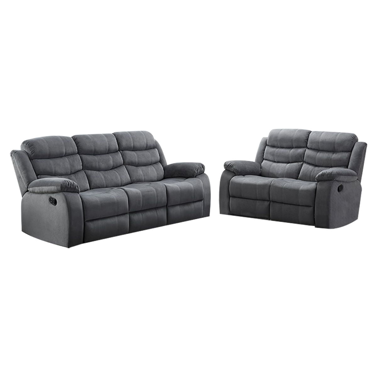 AC Pacific Jim Gray Fabric Reclining Living Room Set