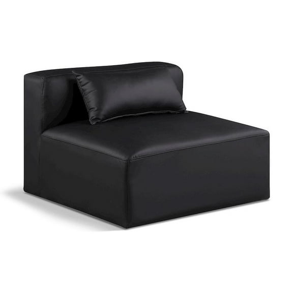 Meridian Furniture Cube Black Vegan Leather Armless Chair