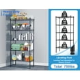 5 Tier Metal Storage Shelves, Adjustable Wire Shelving Unit Storage NSF