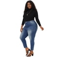 thumbnail image 3 of Plus Size Denim Jeans for Women Casual Chambray Pants Mid Rise Skinny Jean Blue 3X, 3 of 7