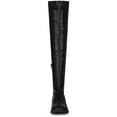 thumbnail image 6 of BLISSFUL STEP Women's Round Toe Block Heel Over Knee High Boots Black 11, 6 of 7