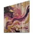 thumbnail image 2 of Designart "Playful Purple and Pink Strokes V III" Fractals Print on Natural Pine Wood, 2 of 5