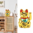 thumbnail image 5 of Riousery 4 Inches / 10 cm Lucky Cat Decor Hand Waving Welcoming Cat Fortune Figurine For Home Office Desk Ornament Decoration Housewarming Gift Gold, 5 of 9