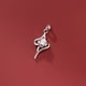 thumbnail image 4 of Colgante único hueco, hermoso y brillante, con forma de flor incrustada con diamantes, estilo plata pura 999, accesorios, 4 of 5