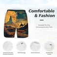 thumbnail image 3 of Balery Sunset Desert Journey Mens Swim Trunks Swim Shorts for Men Quick Dry Inseam Beach Shorts with Compression Liner Pocket-X-Large, 3 of 9