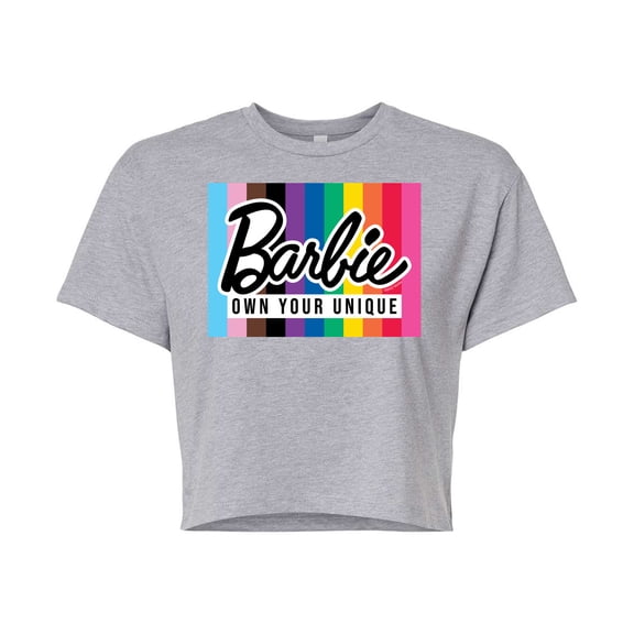 Barbie Pride - Own Your Unique - Juniors Cropped Cotton Blend T-Shirt