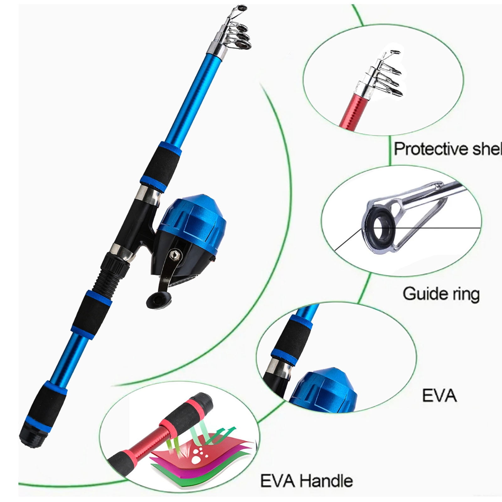 Kids Fishing Rod Kit with Reel Tackle and Camo Carry Bag 18m Beginner Fishing Set Outdoor Gear for Children and