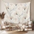 thumbnail image 2 of Beige Flowers Large Tapestry for Bedroom Wall Hanging Tapestry, Watercolor Farmhouse Botanical Floral Ceiling Backdrop Tapestries Poster Blanket Wall Decor for Teens Room Living Room Dorm 100" x 59", 2 of 8