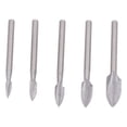 thumbnail image 1 of Wood Carving Knife, High Speed Steel Labor Saving Precise Centering 5PCS 3 Flute Engraving Cutter  for Woodworking Projects for Model Making, 1 of 7