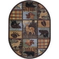 thumbnail image 3 of Novelty Area Rug (3'11'' x 5'3'' Oval) Lodge Multi-Color Indoor Oval Easy to Clean, 3 of 6