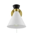 thumbnail image 6 of SAFAVIEH Jordie LED Black Iron Wall Sconce with White Metal Shade, 6 of 9