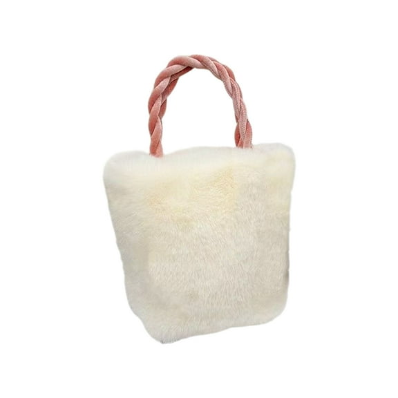 LEHOZIHEQ Fluffy Shoulder Bag, Fluffy Tote Bag, Female Handbag Cute Coin Purse Square Bag, Winter Fuzzy Tote Soft Furry Crossbody Handbag Plush Bags