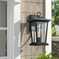thumbnail image 5 of C Cattleya 1-Light Matte Black Dusk to Dawn Outdoor Wall Light with Clear Tempered Glass, 5 of 9