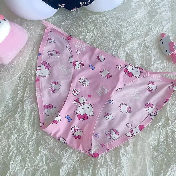 Sanrio-sujetador de Hello Kitty de Anime japonés Pachacco Y2K, conjunto de sujetador Sexy para niña pequeña con cuello colgante y cofre pequeño