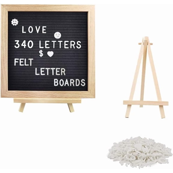 Felt Letter Board, 9.84x9.84 Inch Changeable Message Board, with 340 Letters, Numbers & Symbols for Classroom, Hospital, Café, Wedding, Home, Birthday Display