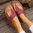 thumbnail image 5 of Women's Wedge Heel Sandals Roman Casual Thong Lunge Shoes Thick Sole Flip-Flops Sandals Womens Summer Wedge Heel Shoes, 5 of 8