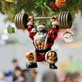 thumbnail image 4 of YOHAVEN Christmas Tree Ornaments Santa Claus Fitness Muscle Resin Ornament Hanging Xmas Decorations Holiday Party Decor for Tree Fireplace Mantle Shelf, 4 of 6