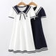 thumbnail image 3 of Vestido de verano para niñas, estilo infantil, falda azul marino, vestido deportivo para niñas medianas y grandes, vestido de princesa para niñas de 12 años, 3 of 5