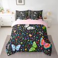 thumbnail image 2 of Manfei Colorful Flower Floral 7-Piece Twin Bedding Sets,Gothic Butterfly Moth Bedding Comforter Set,Rustic Plant Daisy Sheet Sets For Girls,Ultra Soft Home Decor Reversible, 2 of 8