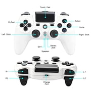 Wireless Controller Compatible with P4/P4 Slim/P4 Pro/Windows PC, White