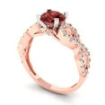 thumbnail image 2 of Clara Pucci 14K Rose/White Gold 1.42ct Garnet Solitaire with Accents Ring, 2 of 8
