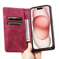 thumbnail image 5 of Case for iPhone 11 Wallet Case for Women Girls with Credit Card Holder, Embossed Flower Pattern Magnetic Flip PU Leather Purse Shockproof Protective Phone Cover for iPhone 11, Red, 5 of 8