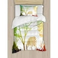 thumbnail image 3 of Wildlife Decor Queen Size Duvet Cover Set, Digital Zebra Figure in Fractal Display Vivid Colors A Look at Kenya Illustration, Decorative 3 Piece Bedding Set with 2 Pillow Shams, Multi, by Ambesonne, 3 of 3