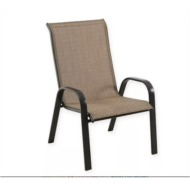 Never Rust Outdoor Aluminum Sling Dining Chair In Brown Com Never Rust Outdoor Aluminum Sling, Will Aluminum Outdoor Furniture Rust