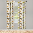 thumbnail image 3 of Ambesonne Cartoon Curtains, Dog Faces, Pair of 28"x63", Multicolor, 3 of 5