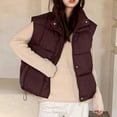 thumbnail image 2 of CENGNIAN No Boundaries Women's Sleeveless Winter Warm Outerwear,Womens Padded Vest Collection,Ladies Hooded/Zipped Pockets Styles Coats,Purple,Size XXL, 2 of 7
